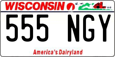 WI license plate 555NGY