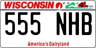 WI license plate 555NHB