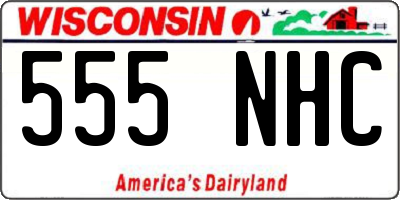 WI license plate 555NHC