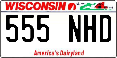 WI license plate 555NHD