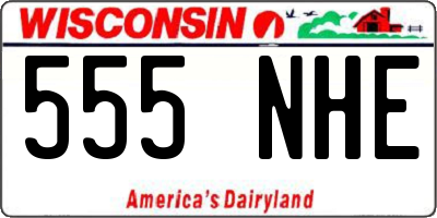 WI license plate 555NHE