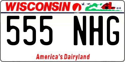 WI license plate 555NHG