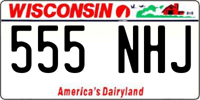 WI license plate 555NHJ