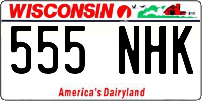 WI license plate 555NHK