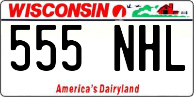 WI license plate 555NHL