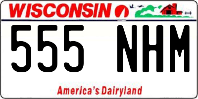 WI license plate 555NHM
