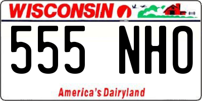 WI license plate 555NHO