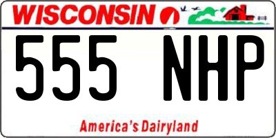 WI license plate 555NHP