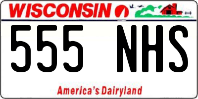WI license plate 555NHS