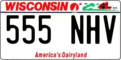 WI license plate 555NHV