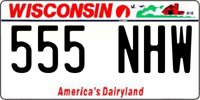WI license plate 555NHW