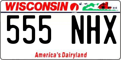 WI license plate 555NHX
