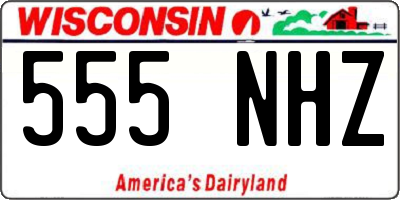 WI license plate 555NHZ