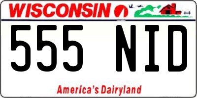 WI license plate 555NID
