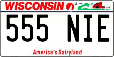 WI license plate 555NIE