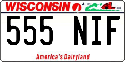 WI license plate 555NIF