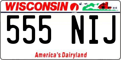 WI license plate 555NIJ