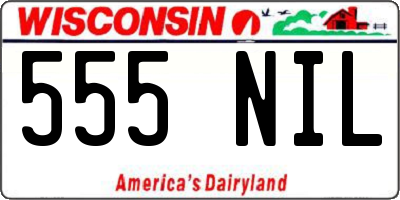 WI license plate 555NIL