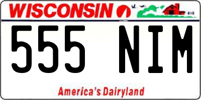 WI license plate 555NIM