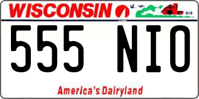 WI license plate 555NIO