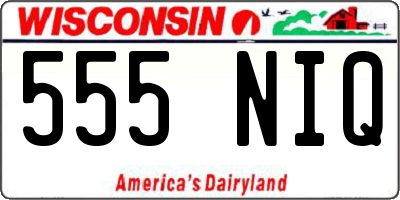 WI license plate 555NIQ