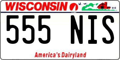 WI license plate 555NIS