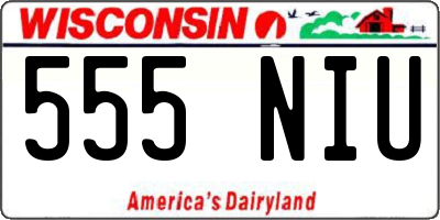 WI license plate 555NIU