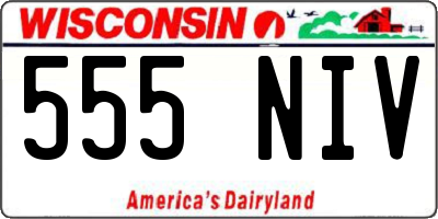 WI license plate 555NIV
