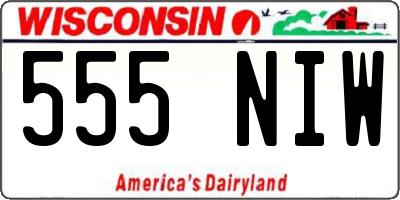 WI license plate 555NIW