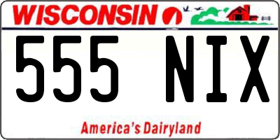 WI license plate 555NIX