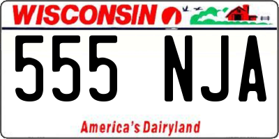 WI license plate 555NJA
