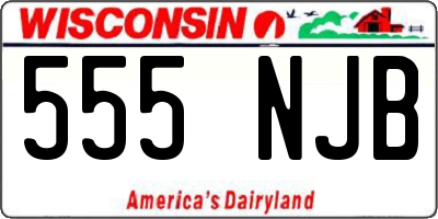 WI license plate 555NJB