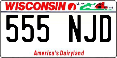 WI license plate 555NJD