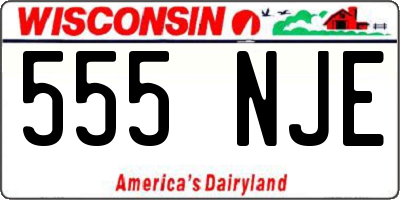 WI license plate 555NJE