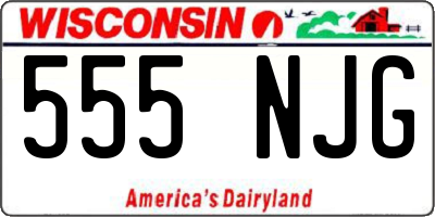 WI license plate 555NJG