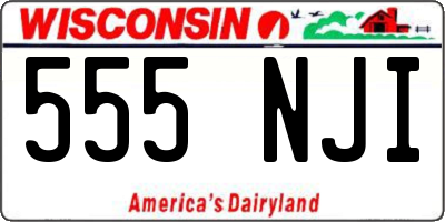 WI license plate 555NJI