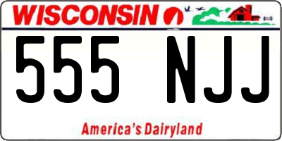 WI license plate 555NJJ