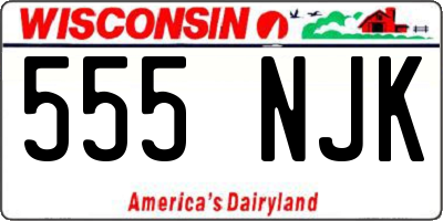 WI license plate 555NJK