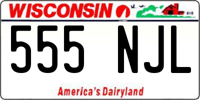 WI license plate 555NJL