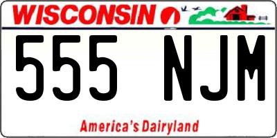 WI license plate 555NJM