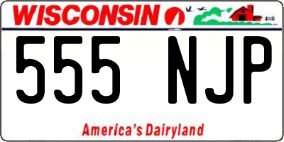 WI license plate 555NJP