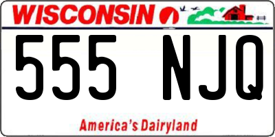 WI license plate 555NJQ
