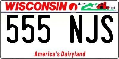 WI license plate 555NJS