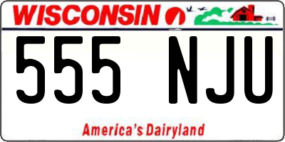 WI license plate 555NJU