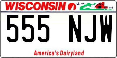WI license plate 555NJW