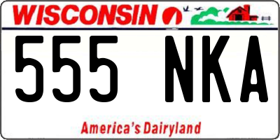 WI license plate 555NKA