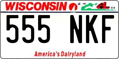 WI license plate 555NKF