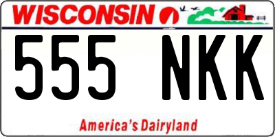 WI license plate 555NKK