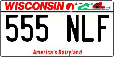 WI license plate 555NLF