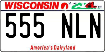 WI license plate 555NLN